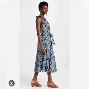 ULLA JOHNSON PRINT MIDI DRESS MULTICOLOUR SIZE 2‎